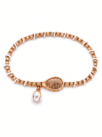 TOPSPIN Desert Diamond Tennis Bracelet / Chalk White/ Rose Gold