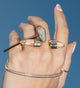 Fine Skinny Mini Curved Bar Ring with Boulder Opal