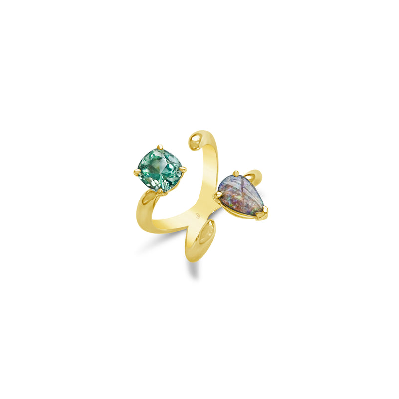 Fine Future Baby Knuckle Ring + Mint Emerald and Opal Tear