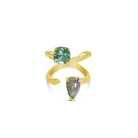 Fine Future Baby Knuckle Ring + Mint Emerald and Opal Tear