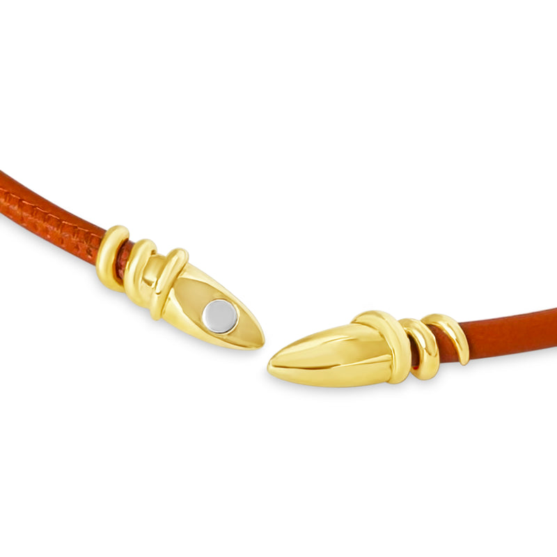 Hermes Orange Bolo Choker