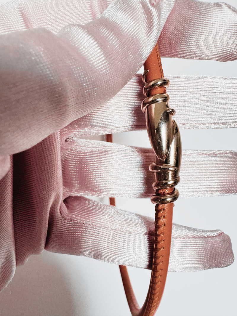 Hermes Orange Bolo Choker