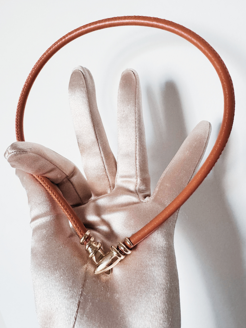 Hermes Orange Bolo Choker