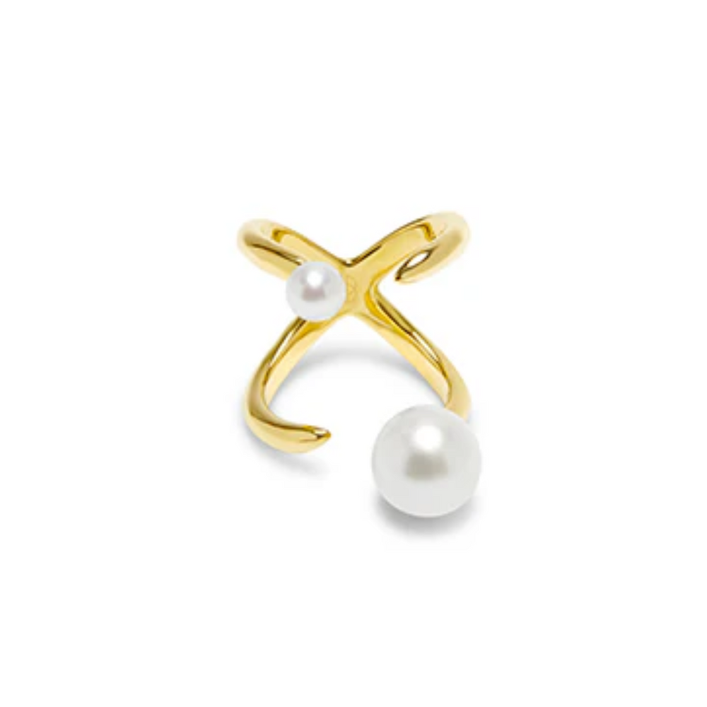 Knuckle Ring with Double Pearl