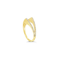 Bridge Ring with Diamond Pave