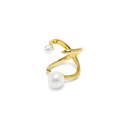 Knuckle Ring with Double Pearl