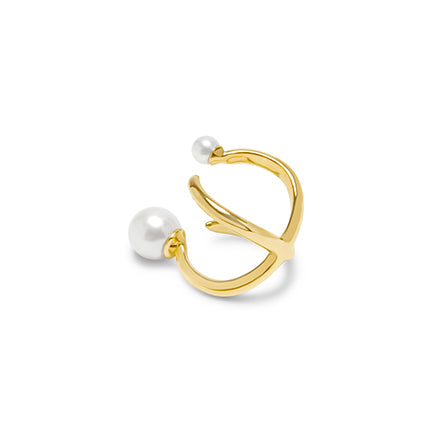 Knuckle Ring with Double Pearl
